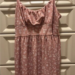 Floral Pink Sleeveless Dress